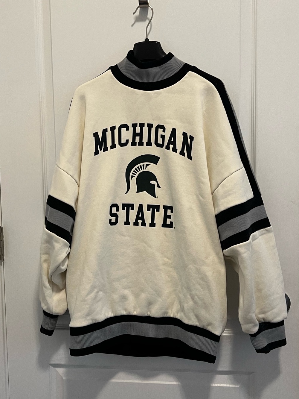 Gameday Couture Michigan State Cream & Black Oversized Sweatshirt